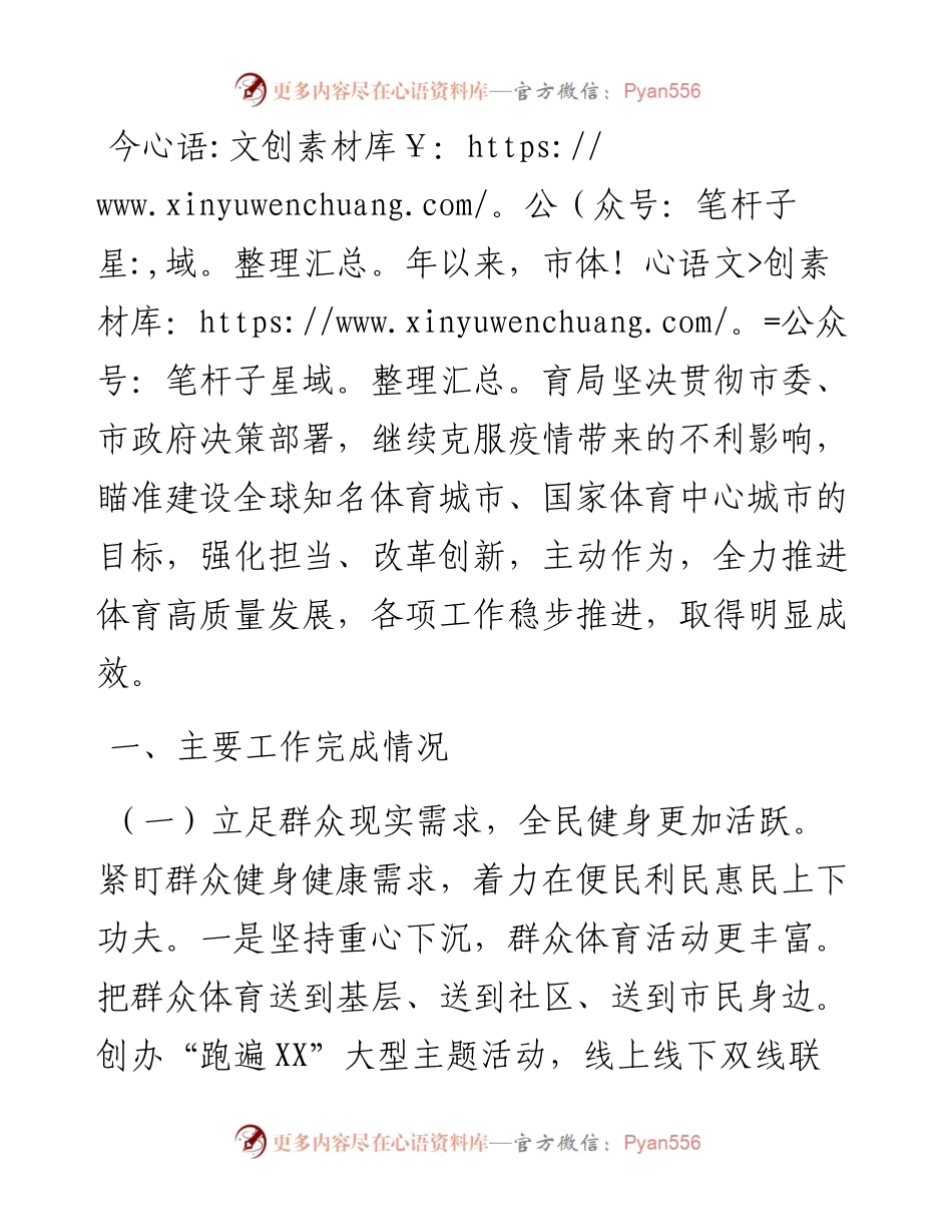 市体育局工作总结.docx_第1页