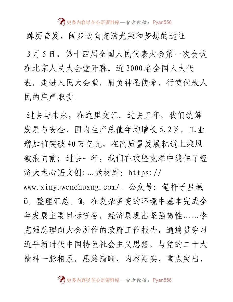 政府工作报告心得体会：踔厉奋发，阔步迈向充满光荣和梦想的远征.docx_第1页