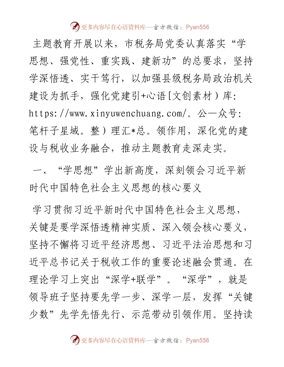市税务局关于主题教育开展情况评估报告.docx_第1页
