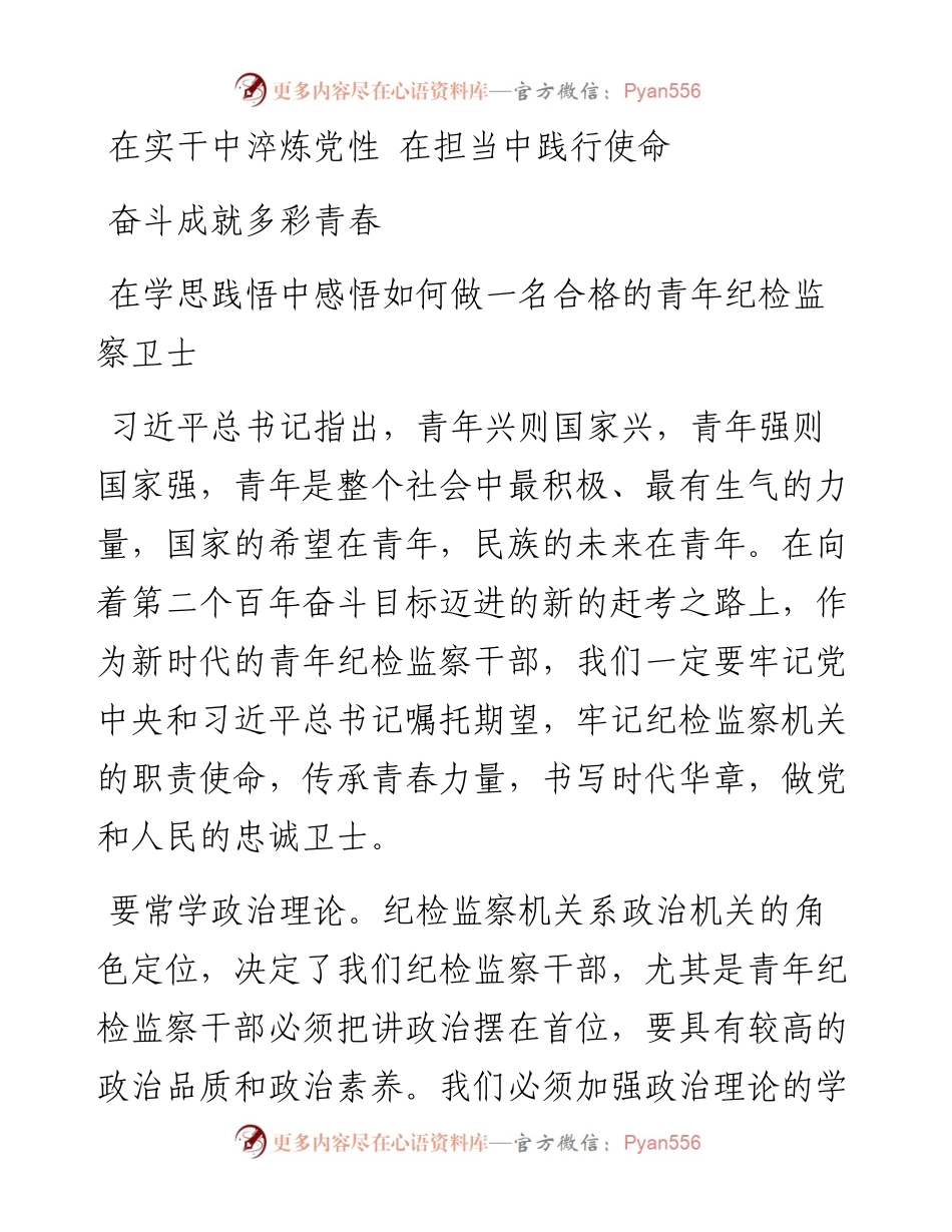 市纪委监委优秀青年干部座谈会发言汇编（8篇）.docx_第2页