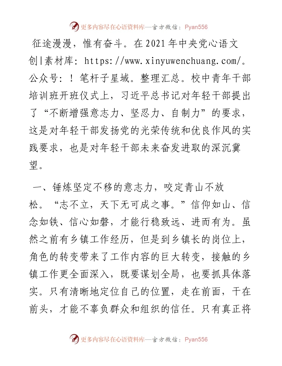 年轻干部座谈会发言提纲（乡镇干部）.docx_第1页