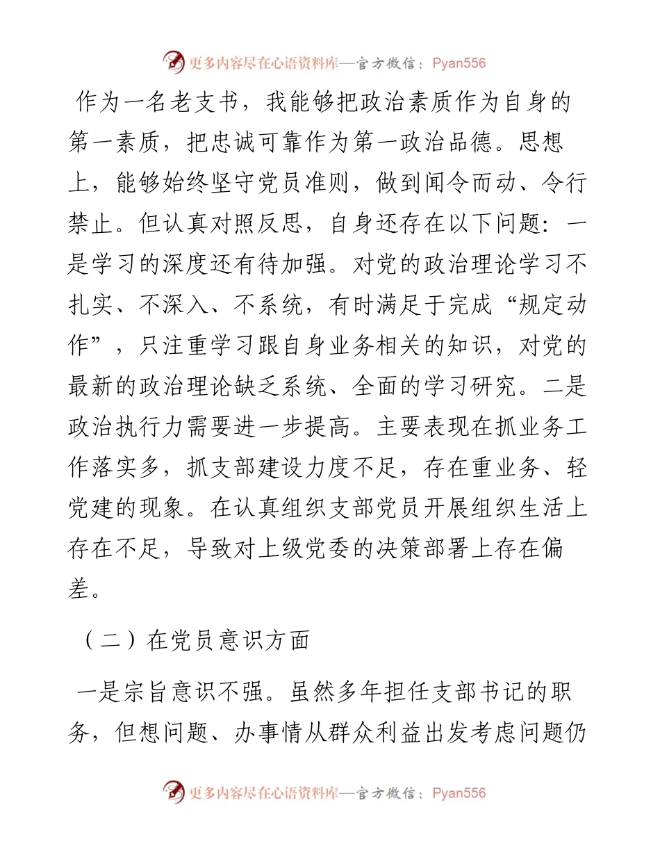 支部书记组织生活会个人检视剖析材料.docx_第2页