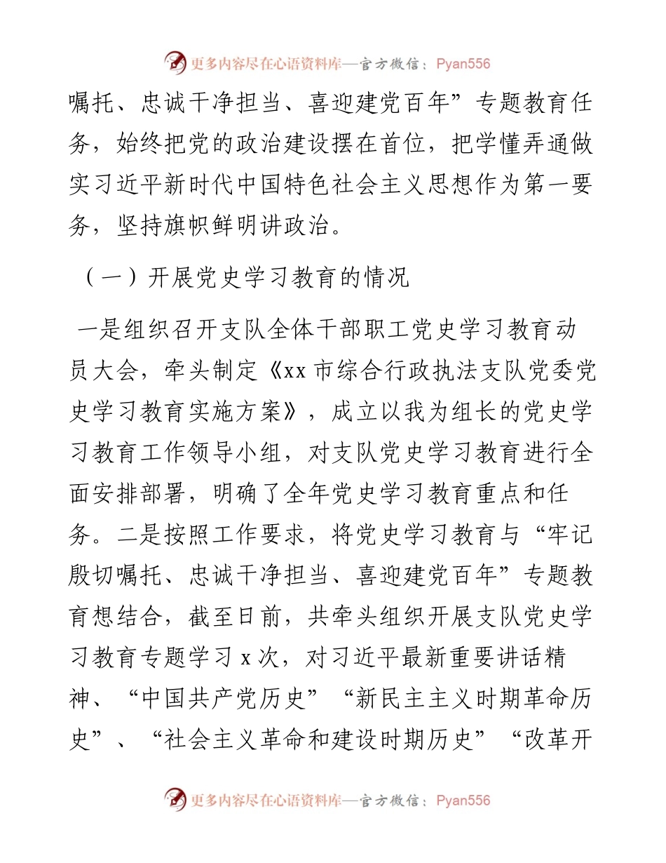 市综合行政执法支队党委书记202X年度抓党建工作述职报告范文.docx_第2页