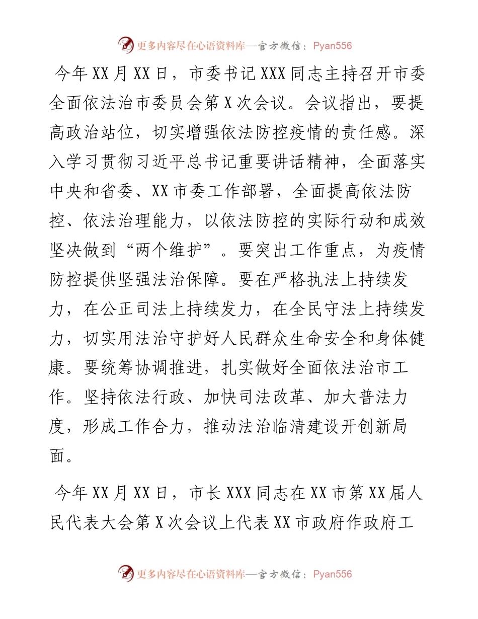 市法治政府建设暨党政主要负责人履行推进法治建设第一责任人职责情况汇报材料.docx_第2页