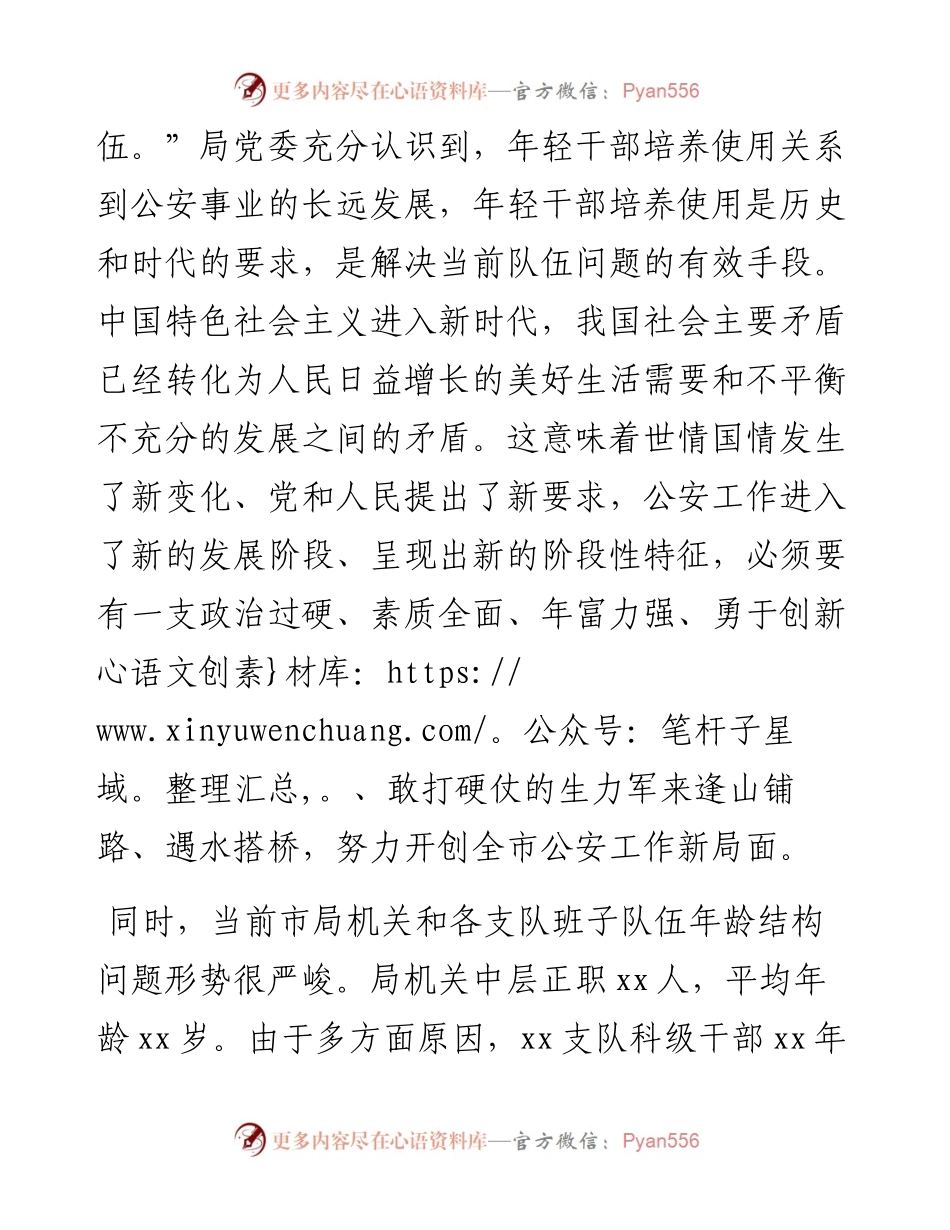 市公安系统年轻干部培养选拔工作情况报告.docx_第2页