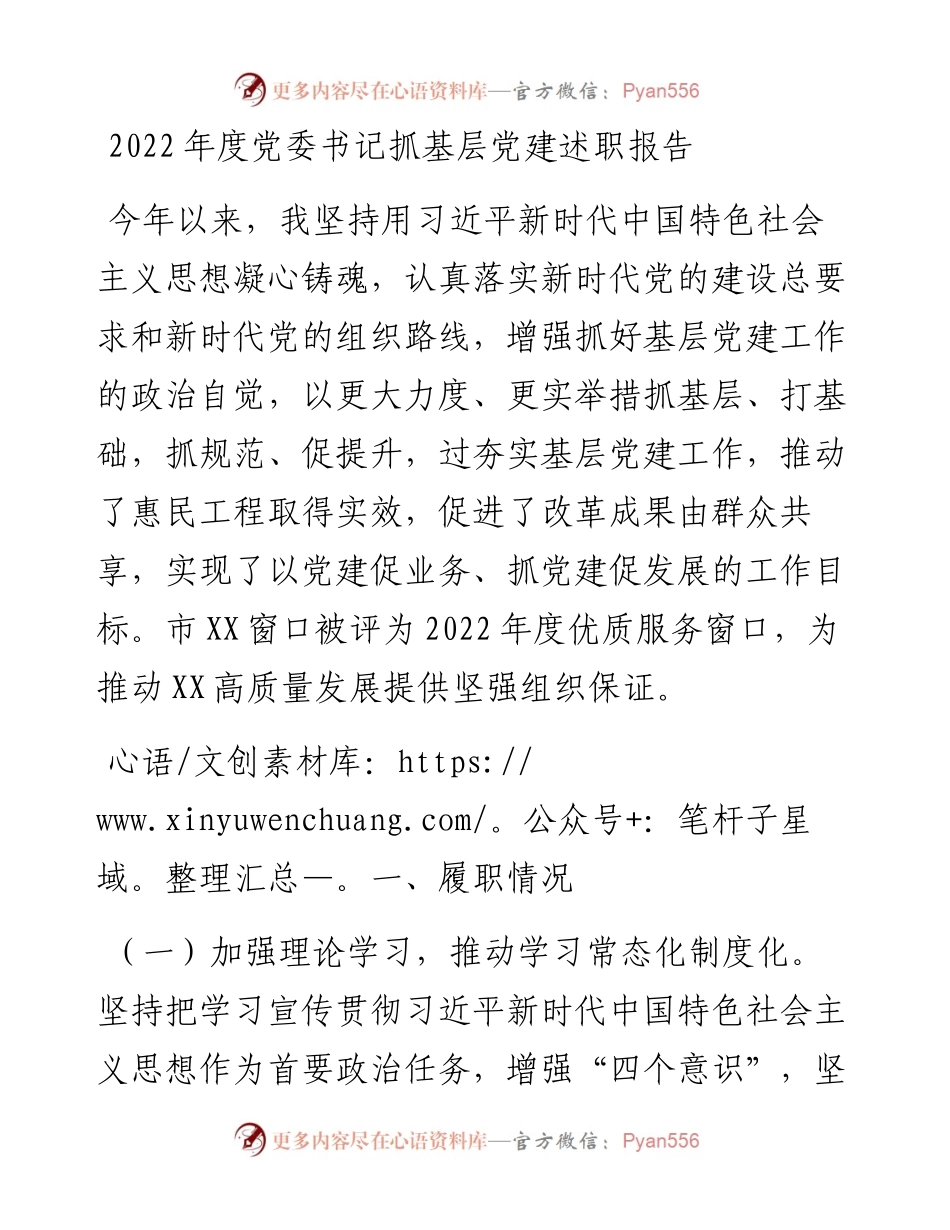 度党委书记抓基层党建述职报告 (2).docx_第1页