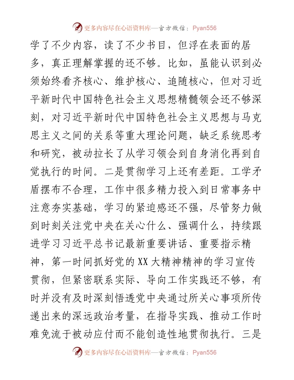 市局党委班子度专题民主生活会对照检查材料.docx_第2页
