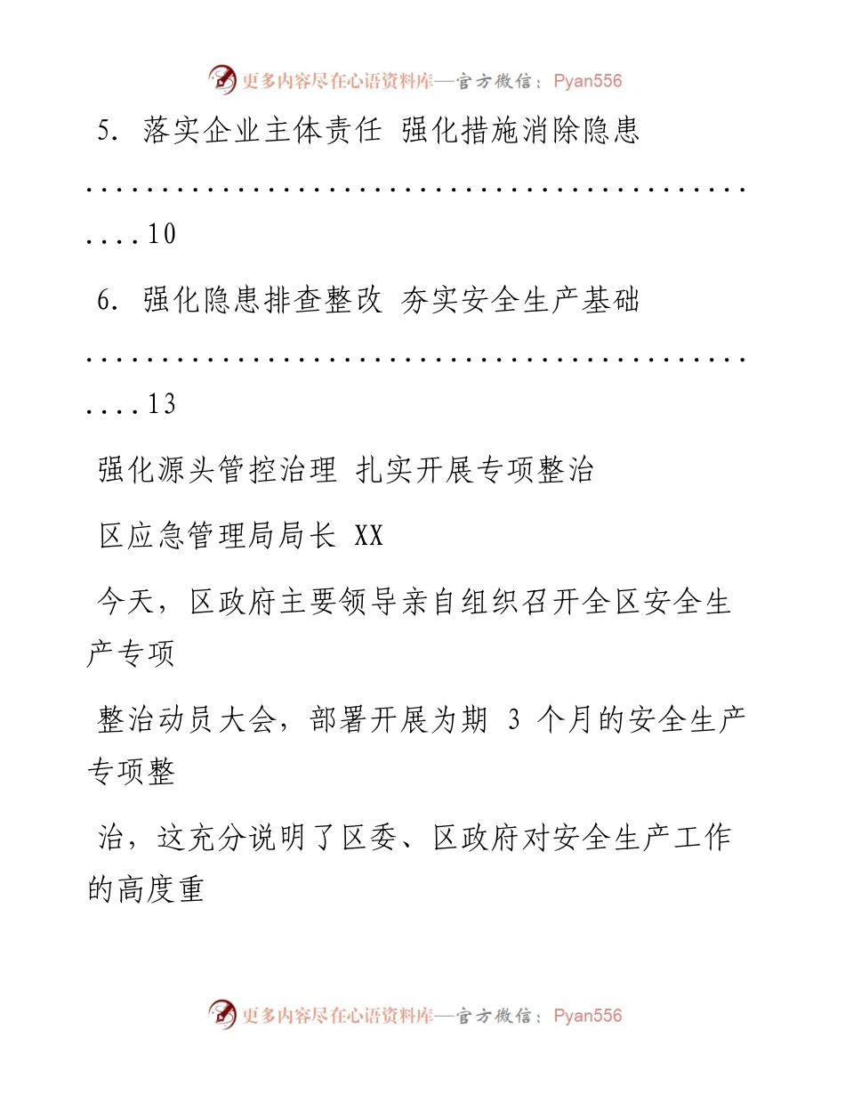 文汇系列1817--安全生产专项整治会议上的发言汇编.docx_第2页