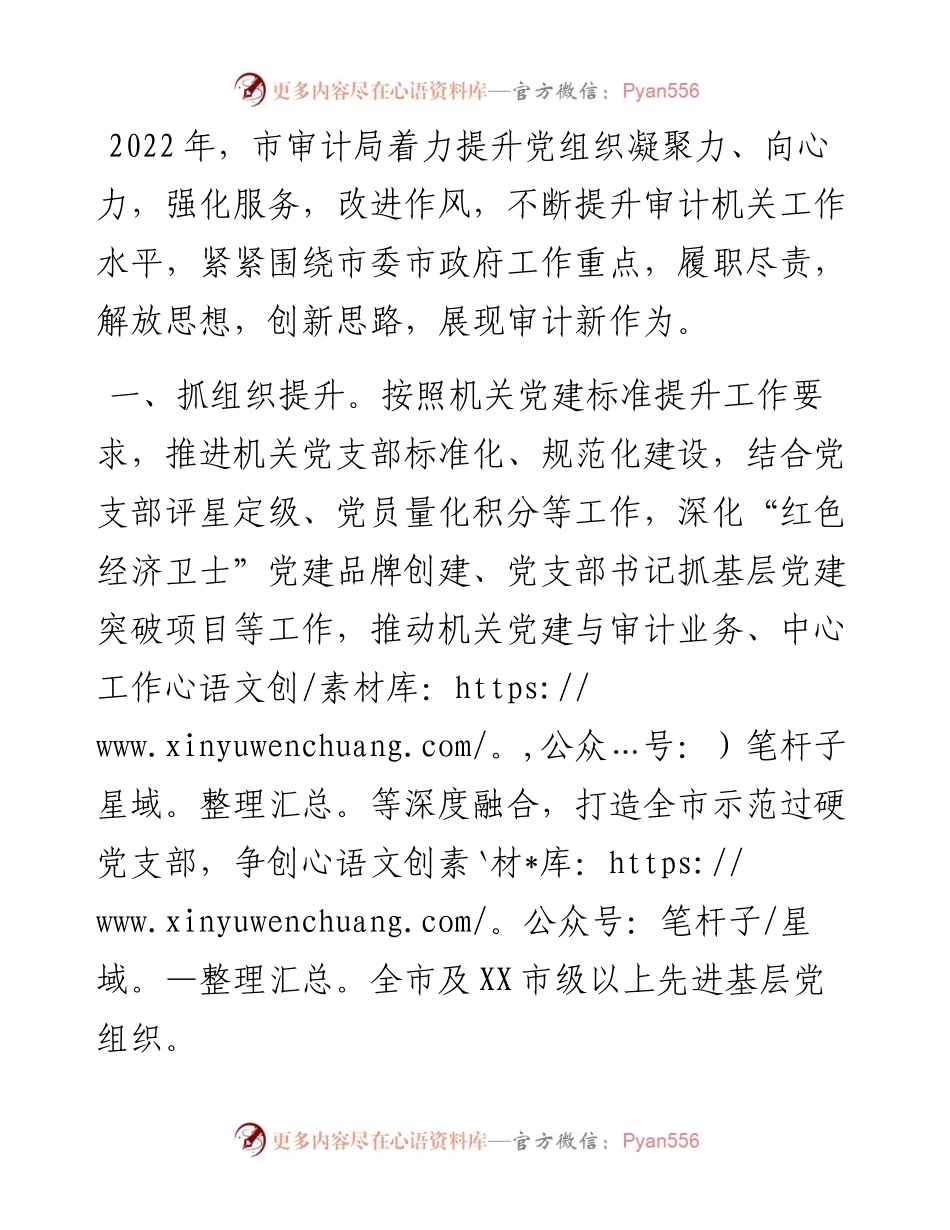 市审计局党建、行政工作规划.docx_第1页