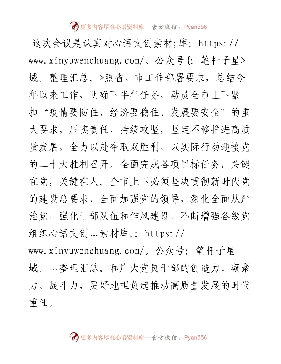 市委书记在半年工作会议上的讲话.docx_第1页