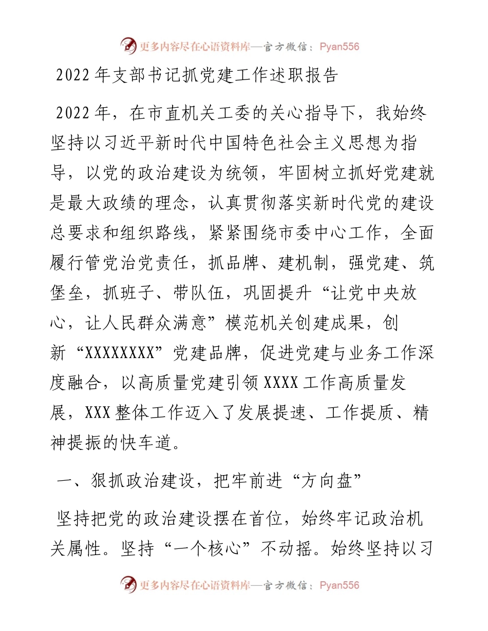 支部书记抓党建工作述职报告.docx_第1页
