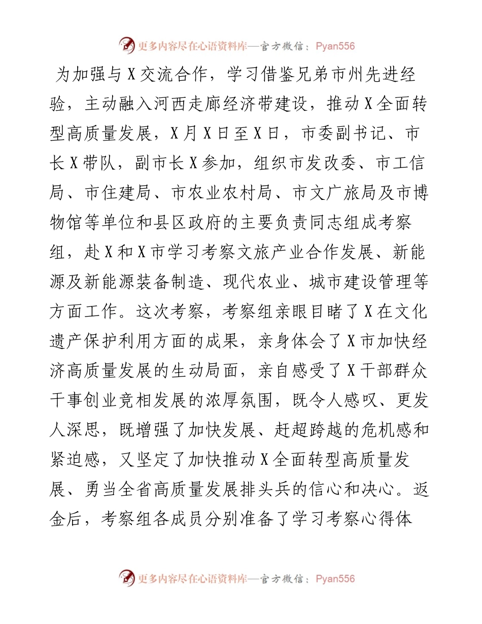 市政府考察组赴X和X市学习考察报告.docx_第1页