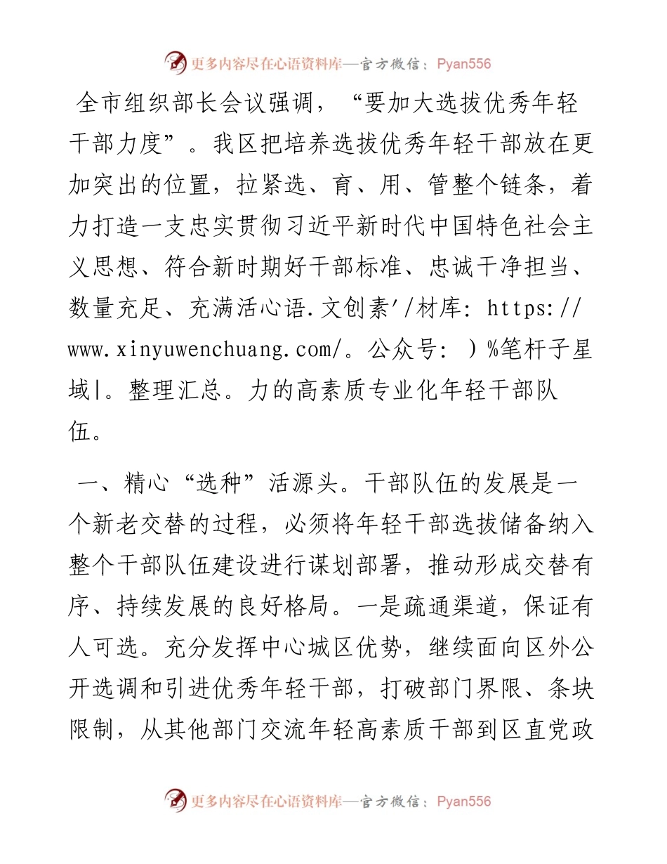 年轻干部培养选拔典型发言.docx_第1页
