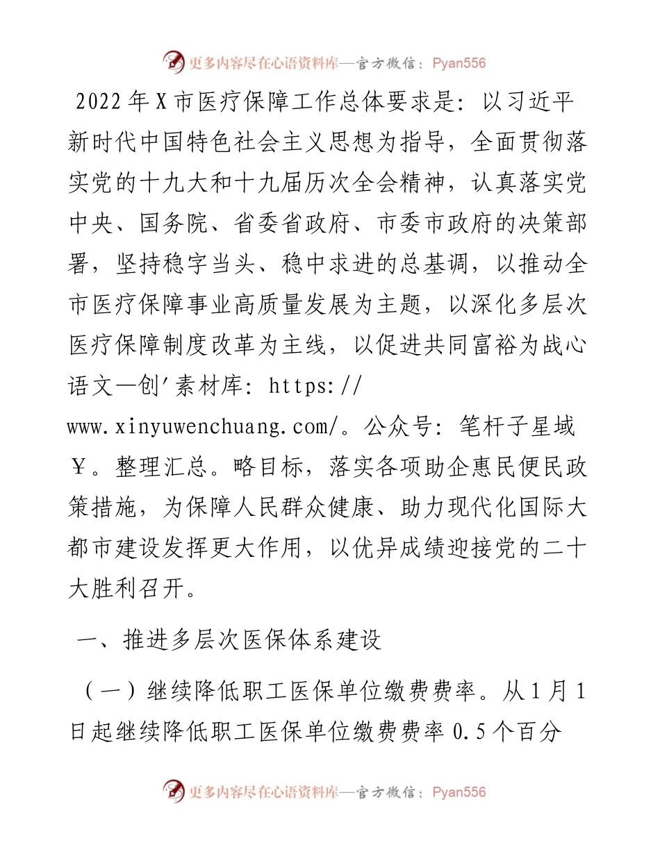 市医疗保障局工作要点.docx_第1页