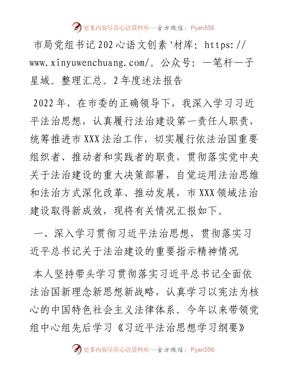 市局党组书记度述法报告.docx_第1页