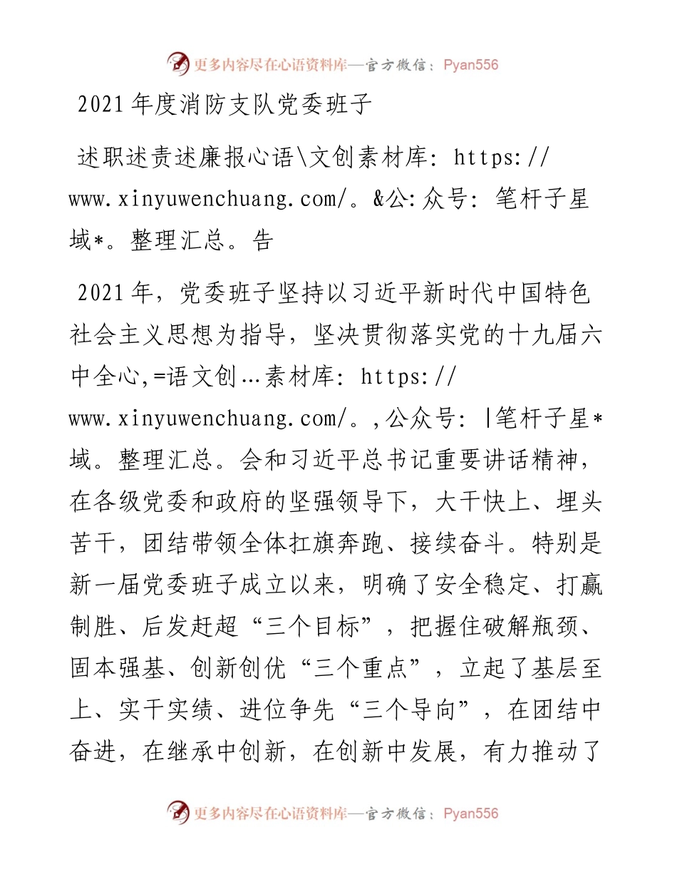 度消防支队党委班子述职述责述廉报告.docx_第1页