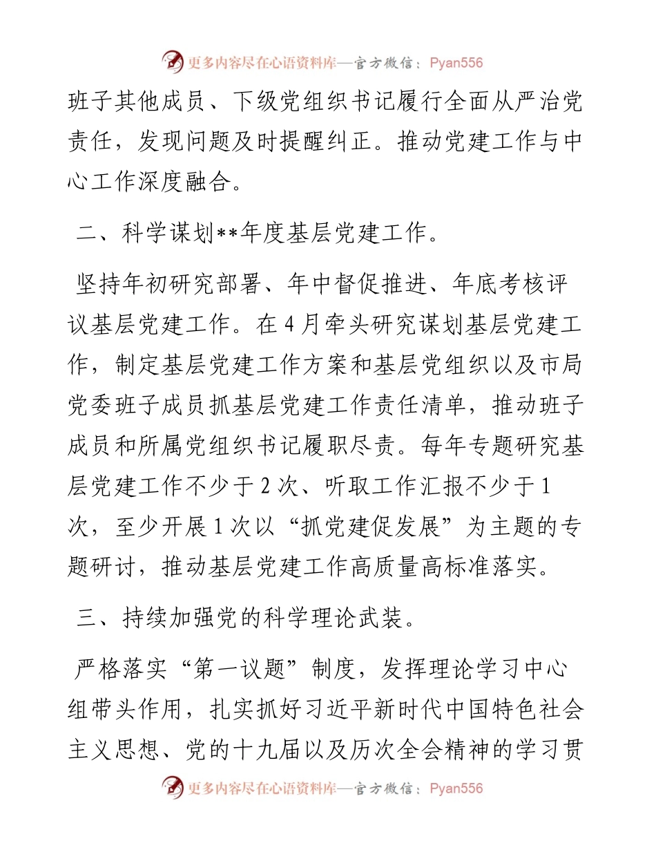 度市局党委书记抓基层党建工作责任清单.docx_第2页
