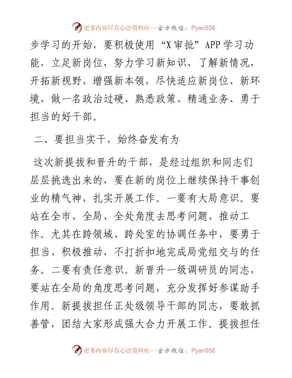 市行政审批局召开新任职干部集体谈话会讲话.docx_第2页