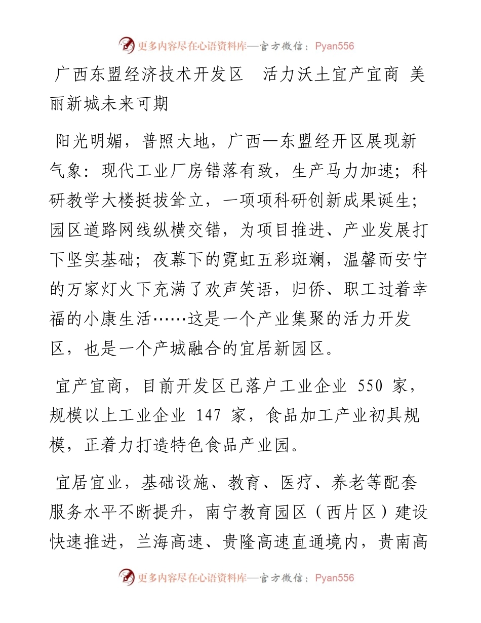 广西东盟经济技术开发区  活力沃土宜产宜商 美丽新城未来可期.docx_第1页