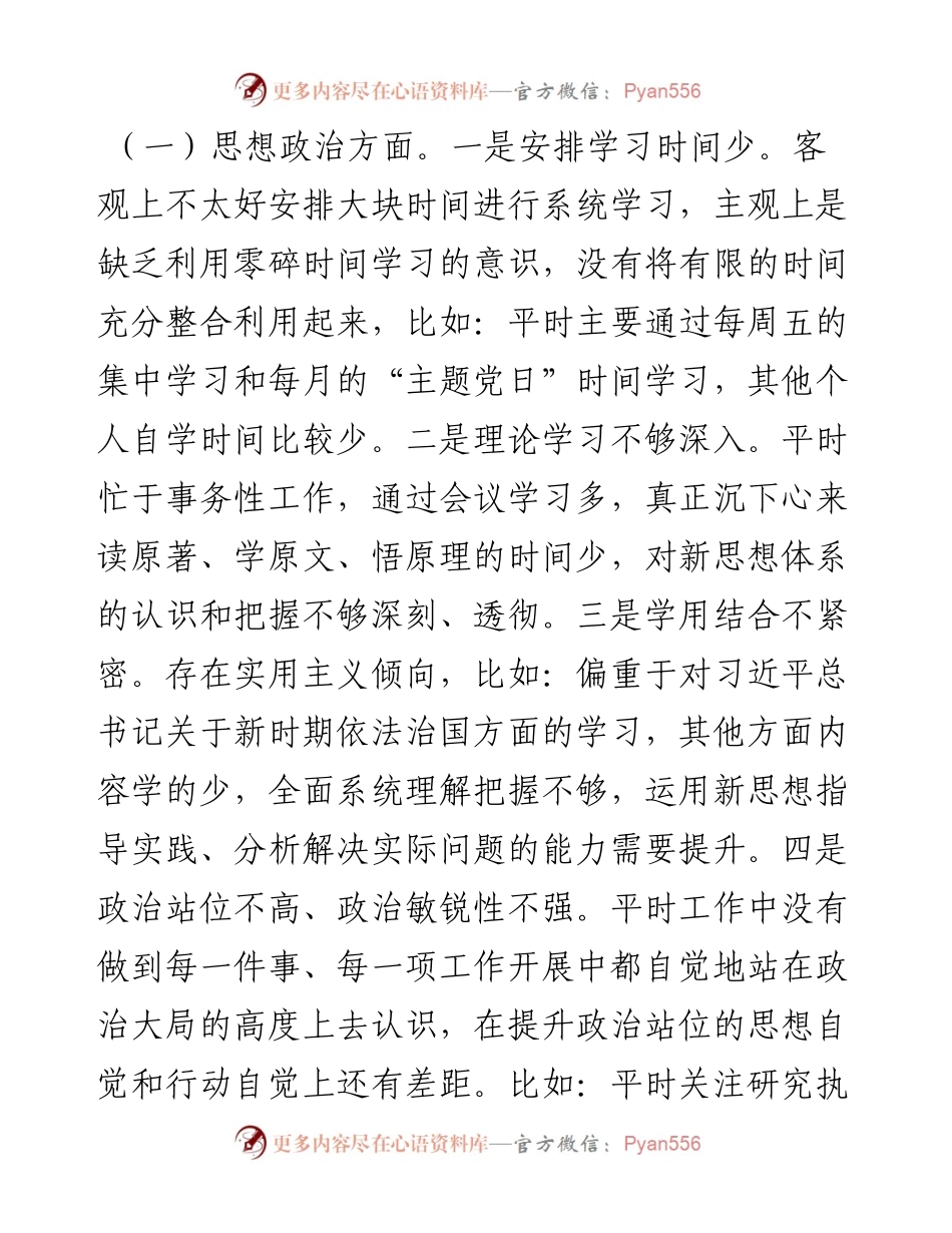 政法队伍教育整顿专题民主生活会领导班子对照检查材料.docx_第2页