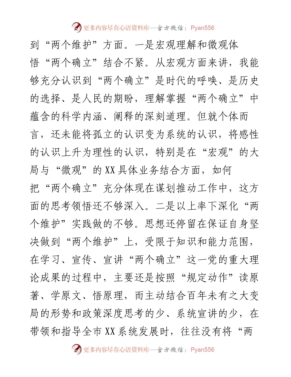 市局书记度民主生活会对照检查材料.docx_第2页