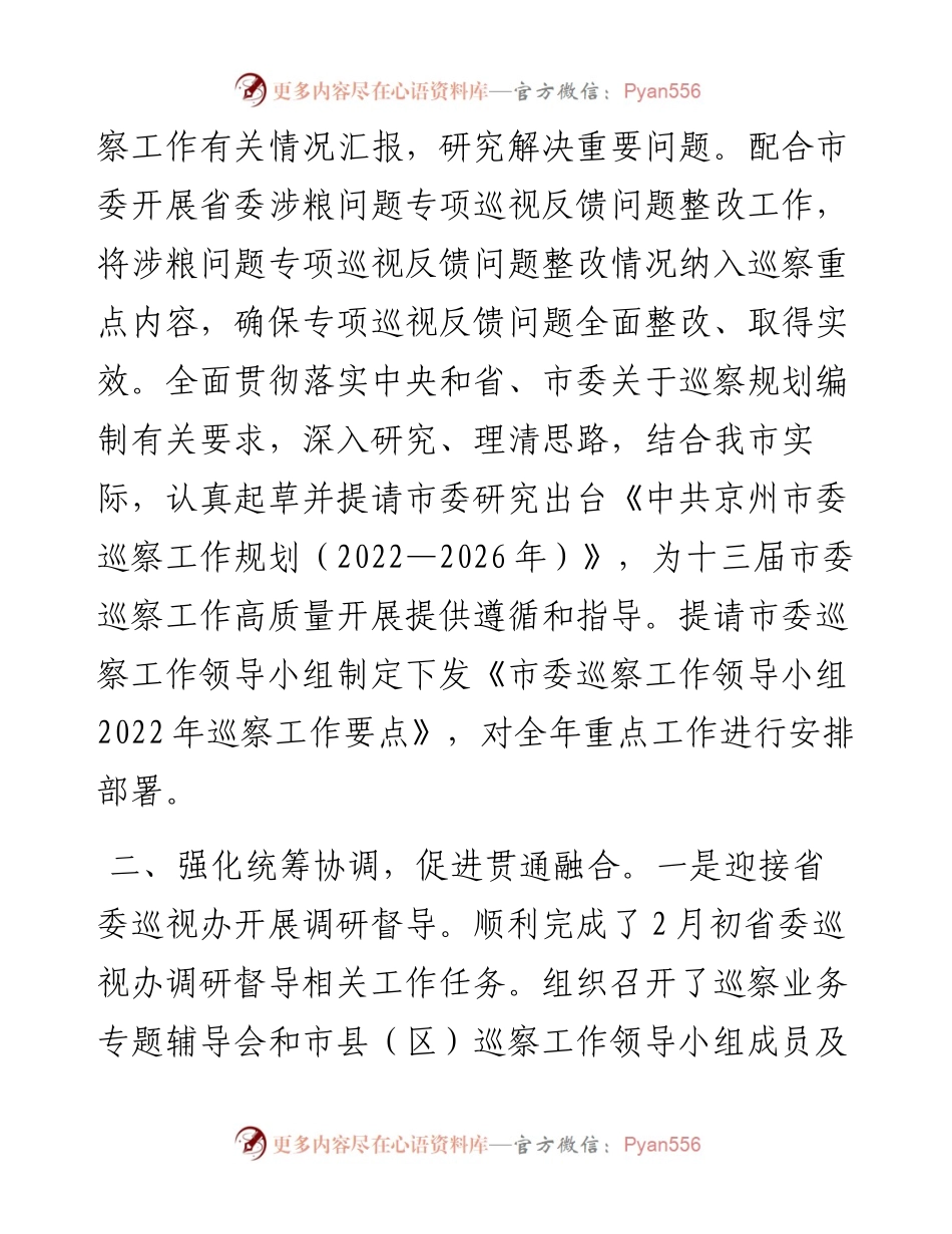 市委巡察办上半年工作总结.docx_第2页