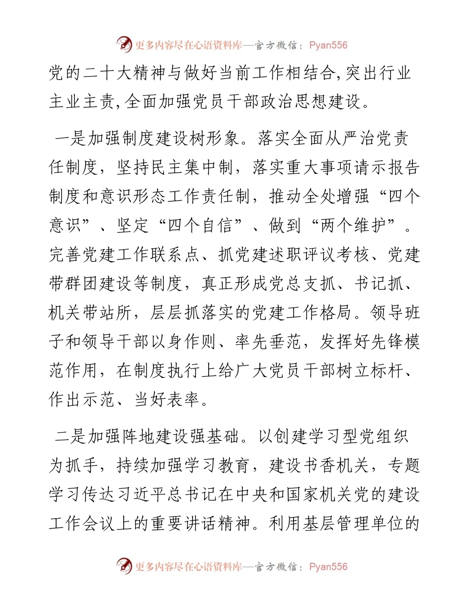 市局管理处党总支党建工作总结报告.docx_第2页