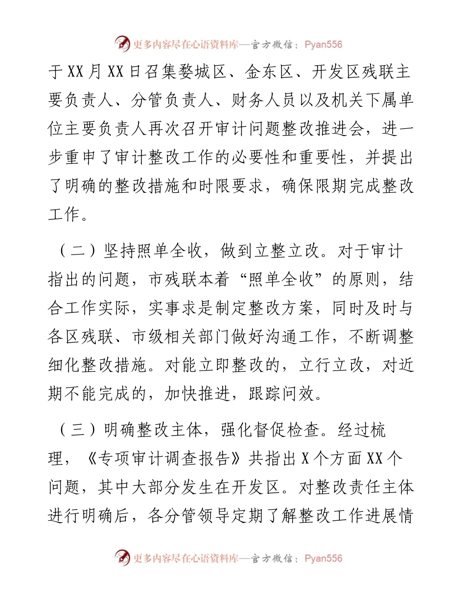 市残联关于对专项审计调查发现问题的整改情况报告.docx_第2页