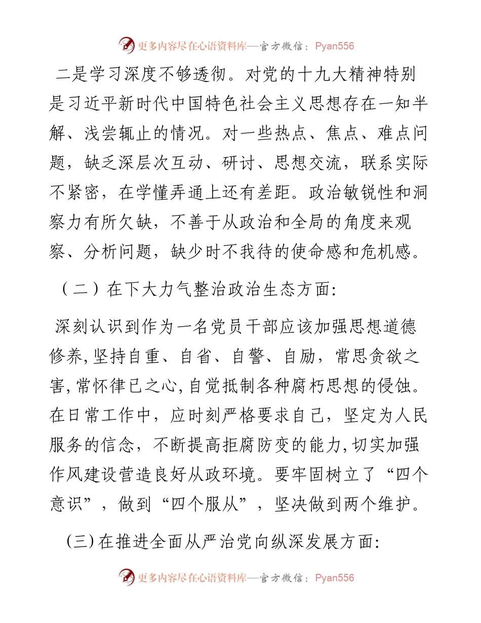 市委巡视整改专题民主生活会个人对照检查材料.docx_第2页