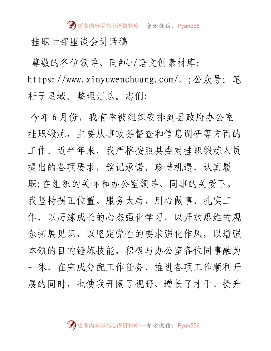 挂职干部座谈会讲话稿（二）(1).docx_第1页