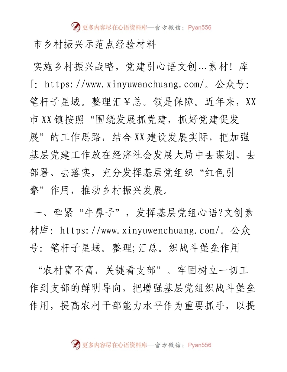 市乡村振兴示范点经验材料.docx_第1页