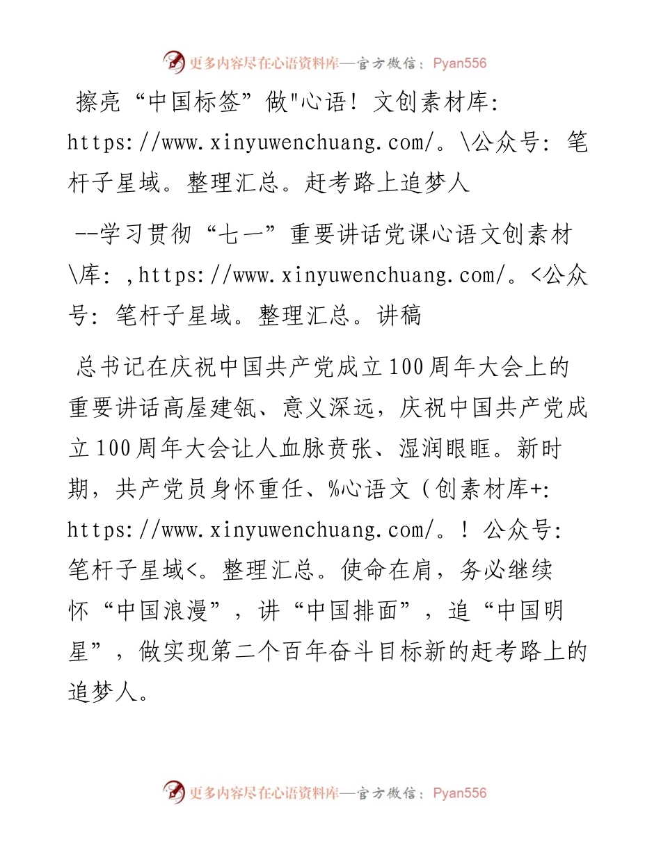 擦亮中国标签做赶考路上追梦人——学习贯彻七一重要讲话党课讲稿(1).docx_第1页