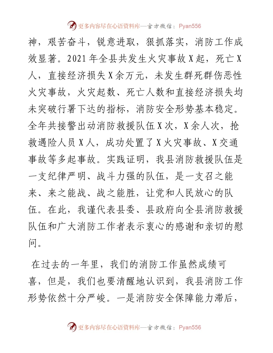 常务副县长在全县消防工作会议上的讲话(1).docx_第2页
