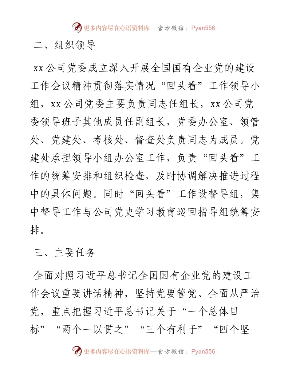 开展全国国有企业党的建设工作会议精神贯彻落实情况“回头看”实施方案.docx_第2页
