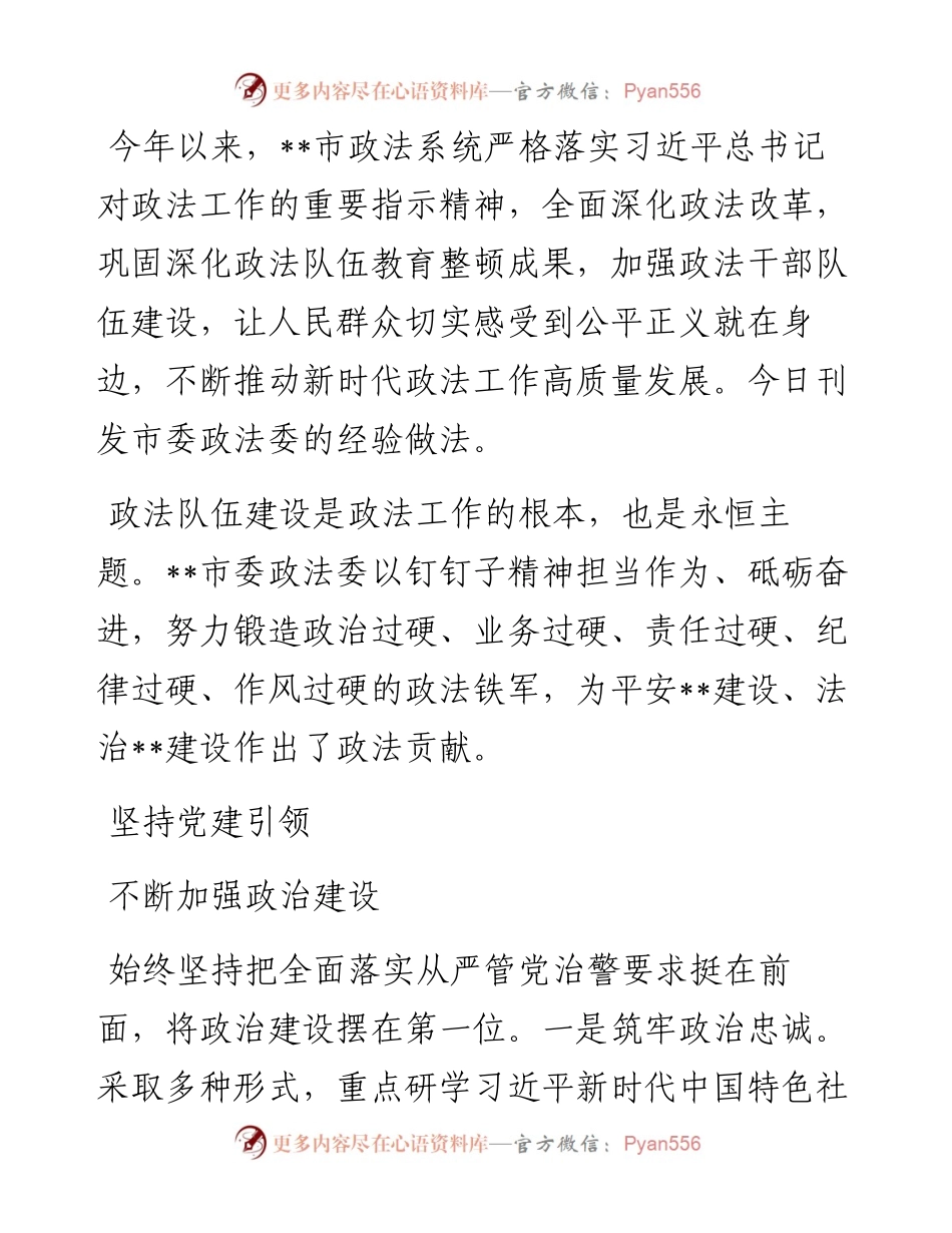 政法队伍建设情况报告.docx_第1页