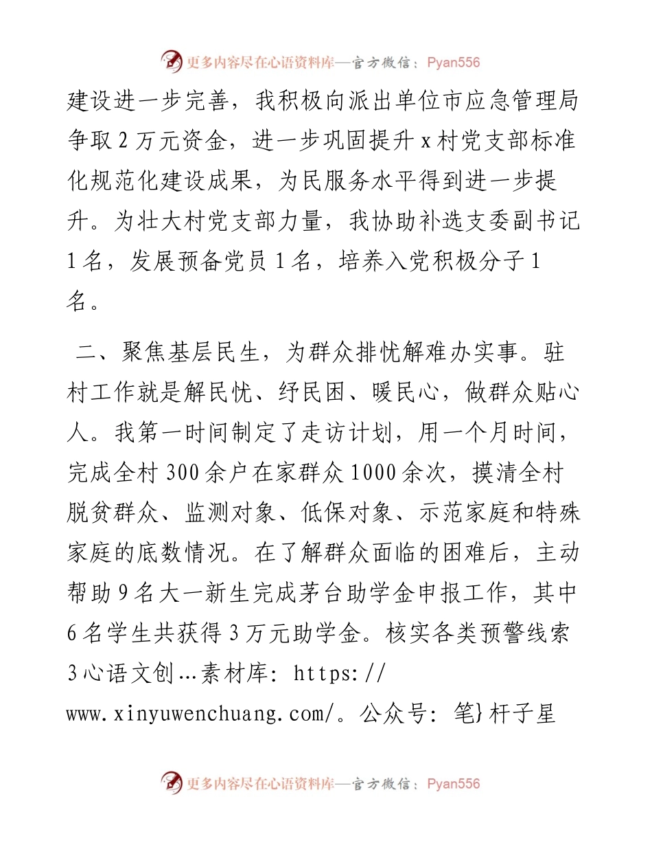 市应急管理局派驻村第一书记工作心得感悟.docx_第2页