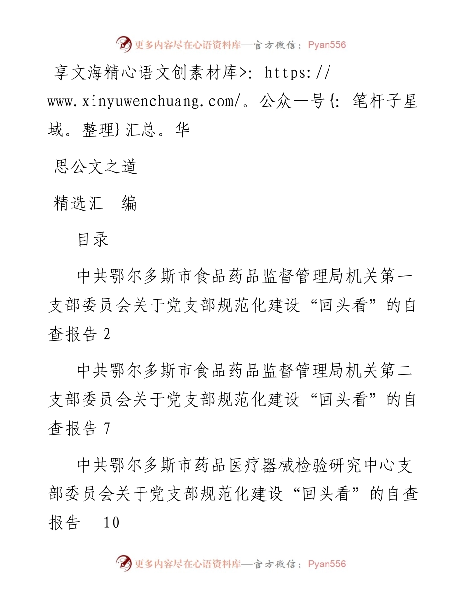 文汇739—党支部规范化建设回头看自查材料汇编5篇9千字.docx_第1页