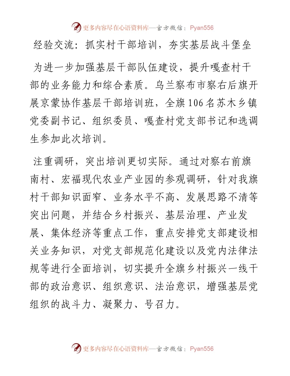 抓实村干部培训，夯实基层战斗堡垒.docx_第1页
