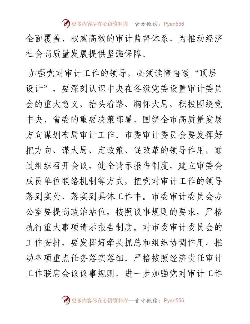 市委书记在审计委员会会议上的讲话发言材料.docx_第2页