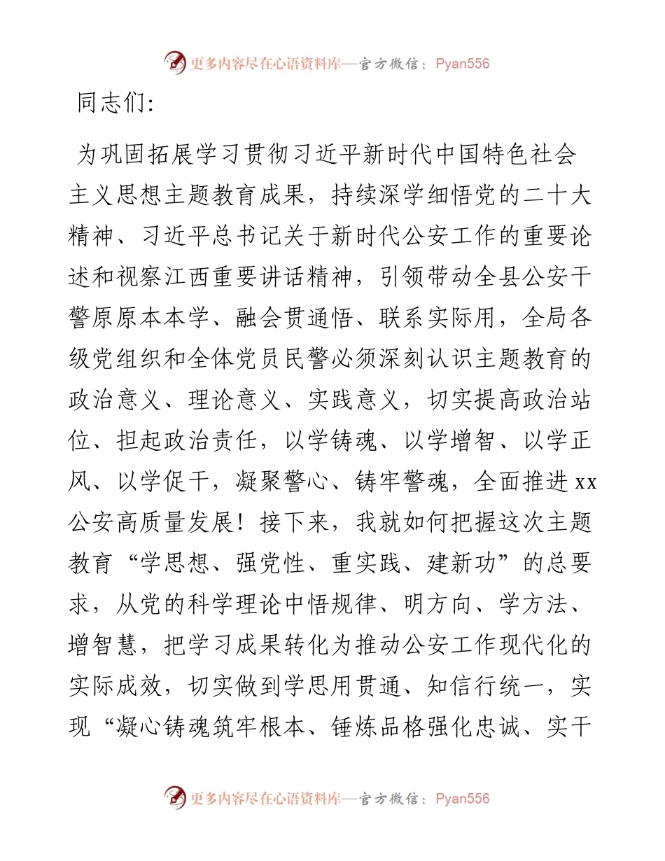 推进公安工作现代化主题党课.docx_第1页