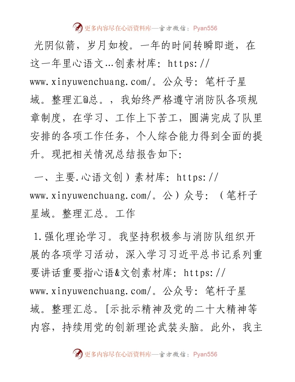 市消防队员年度工作总结.docx_第1页