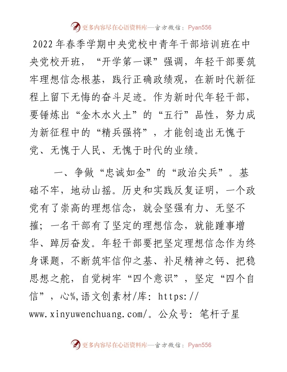 年轻干部座谈会发言提纲_4.docx_第1页