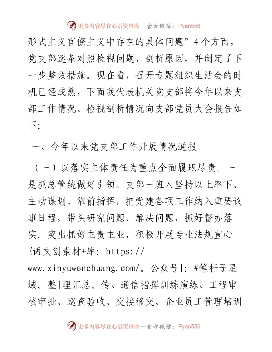政府机关党支部班子党史学习教育专题组织生活会检视剖析材料.docx_第2页