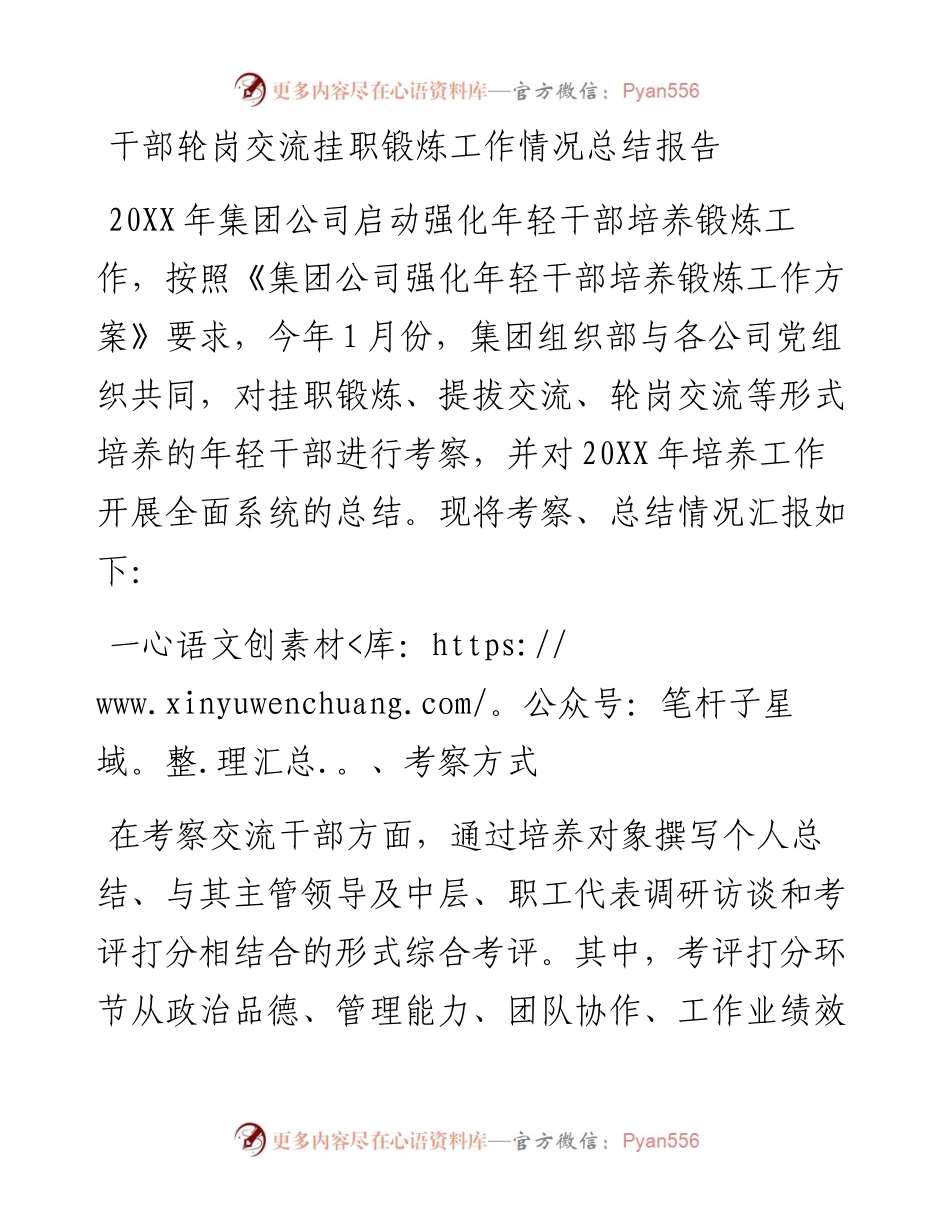 干部轮岗交流挂职锻炼工作情况总结报告.docx_第1页