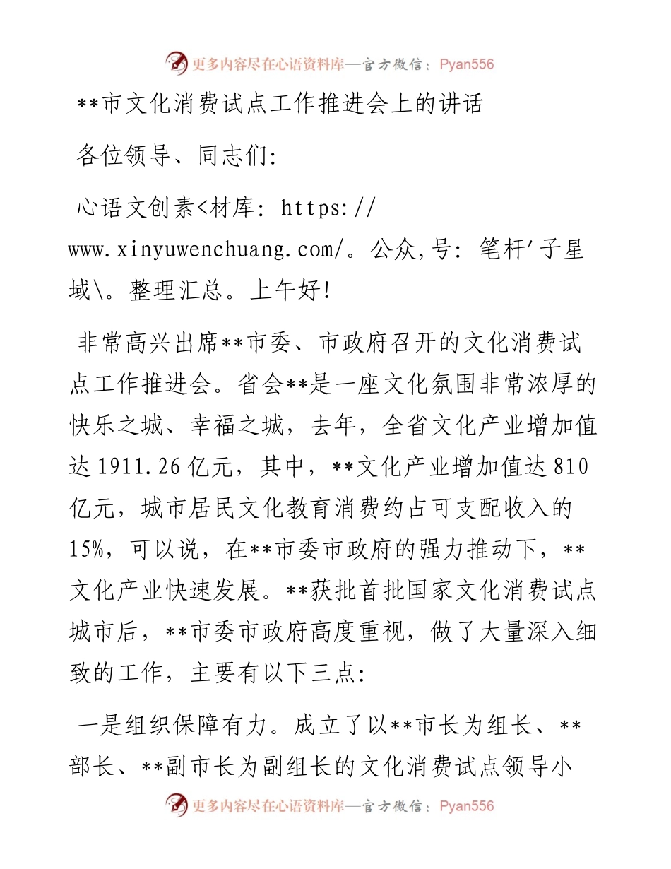 文化消费试点工作推进会上的讲话.docx_第1页