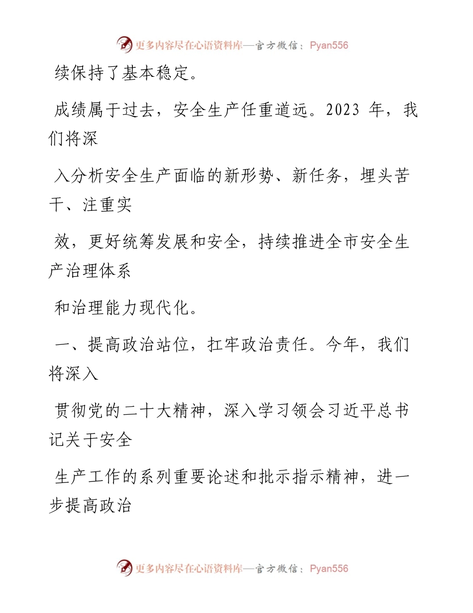 应急局在全市安全生产工作会议上的汇报发言.docx_第2页