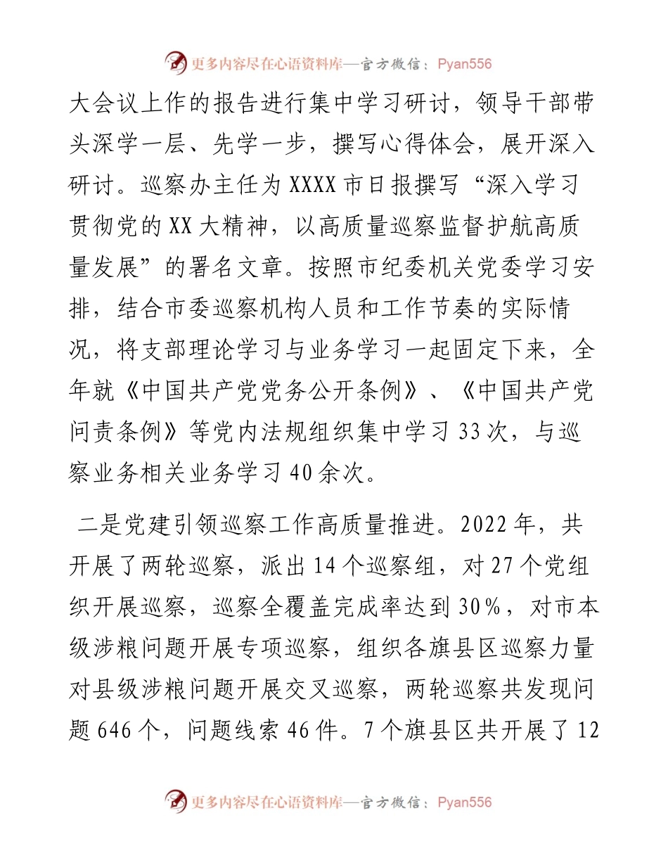 市委巡察机构党支部自身建设情况汇报.docx_第2页