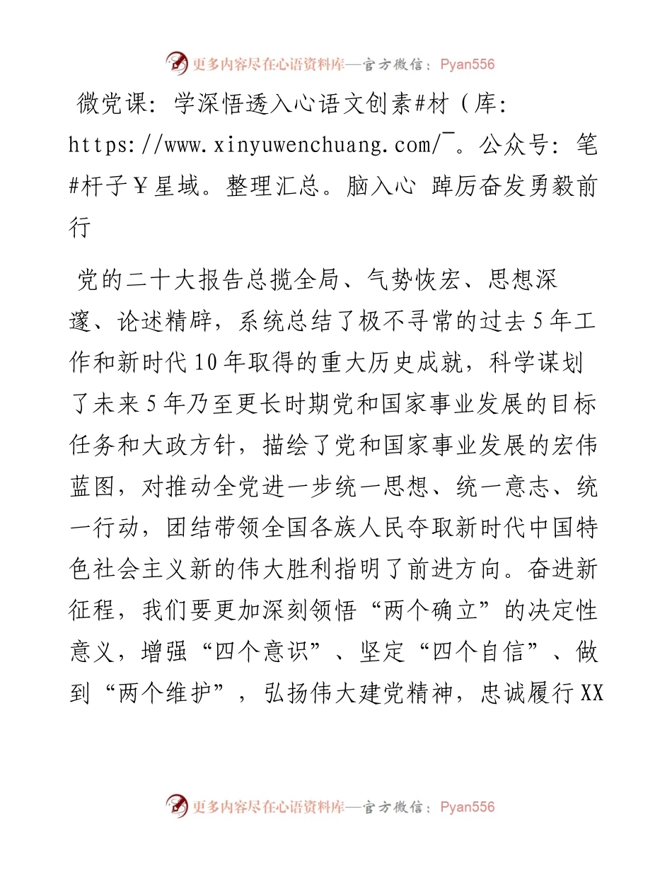 微党课：学深悟透入脑入心+踔厉奋发勇毅前行.docx_第1页