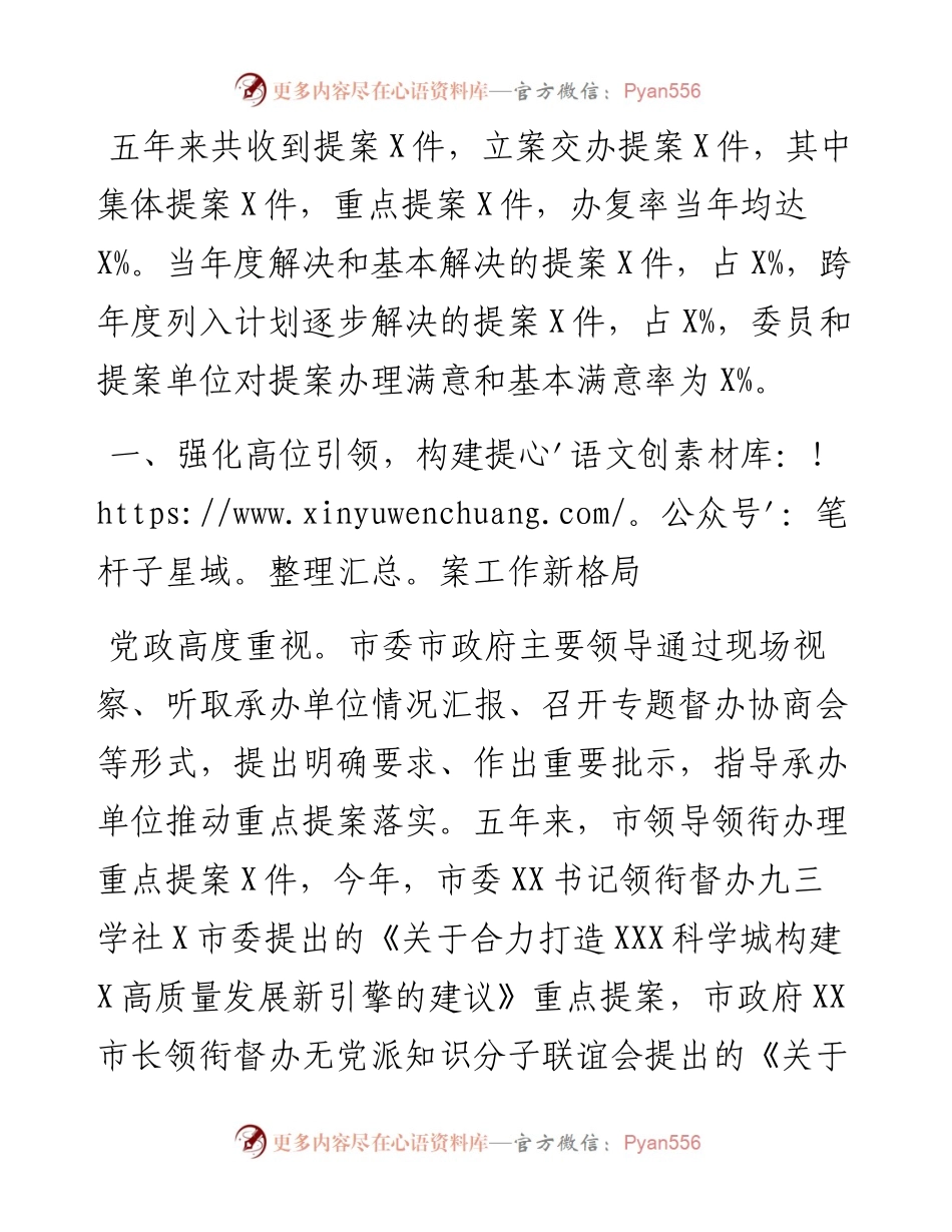市政协提案委履职工作总结.docx_第1页