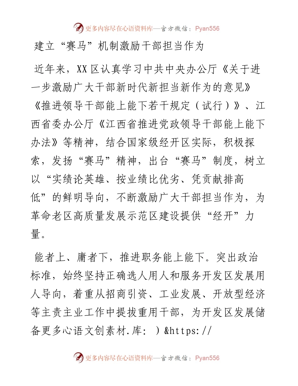建立“赛马”机制 激励干部担当作为（干部人事经验材料）.docx_第1页